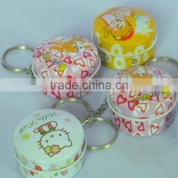 Tiny round metal candy tin box for candy and sweet package