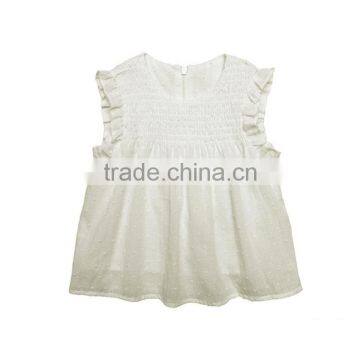 Fashion Boutique Infant Girls Clothes Summer Ruffle Sleeve Smocking Design Voile Swing Baby Dress