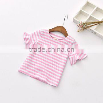Wholesale Navy Style Soft Girl Stripe T-shirt Kids Export Clothing photo-5