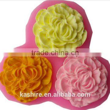 Three Carnations Shaped Silicone Chocolate Mould,soap Mold,diy Cake Mould photo-2