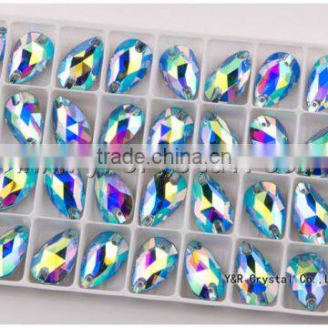 AB Color Flat Back Sew on Stones for Wedding Dress photo-3