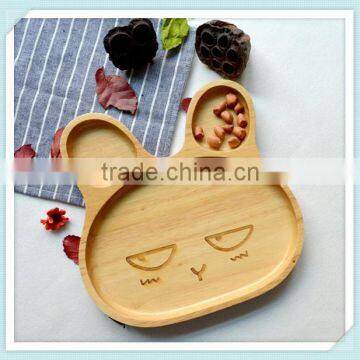 Child 3 Compartment Plate Divided Tray Baby Cartoon Rabbit Appetizer Platter photo-2