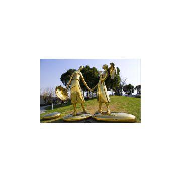 mirror polish outdoor modern human garden stainless steel sculpture