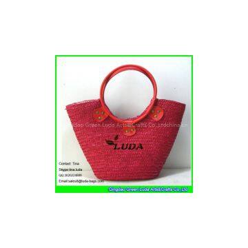 Red Handbag 2015 Fashion Wheat Straw Beach Handbag