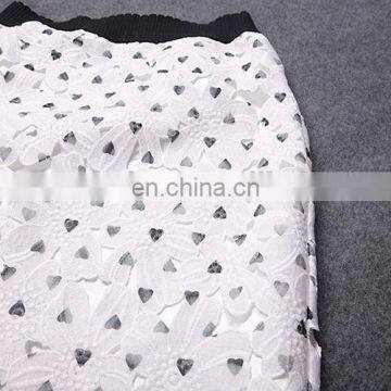 Blue Color Heart Shape Print Two Piece Over Knee Dress Set photo-5