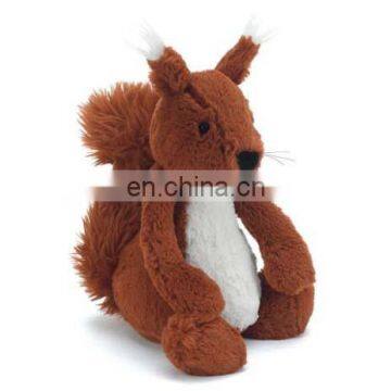 Classic design 12inch tall sitting postion brown Squirrel plush toys