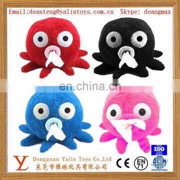 special design plush animal shape tissue box,plush car tissue box holder for wholesale