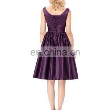Grace Karin Sleeveless V-Neck Satin Purple Color Homecoming Dress Short Prom Party Dress 8 Size US 2~16 GK000126-2 photo-3