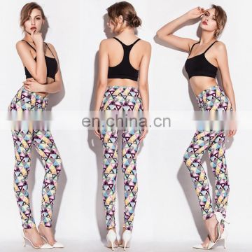 2015 Print Stretch Cotton Young girls mature Lady Sexy models Legging