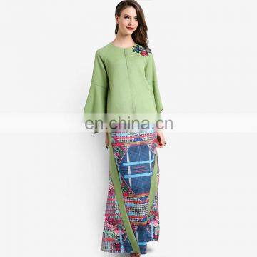 digital printing and embroidery women islamic baju kurung clothing