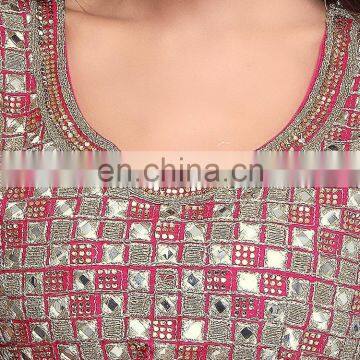 Dark Pink Color Raw Silk Readymade Blouse for Women photo-4