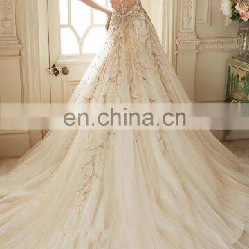Floral Sleeveless Flourish Beaded Wedding Bridal Gown photo-3