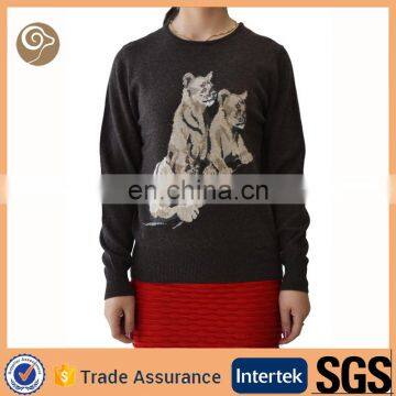 Women intarsia 12gg cashmere sweater india