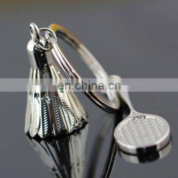 Badminton Keychain Custom 3D Shapes Keychain Blank Metal Keychain
