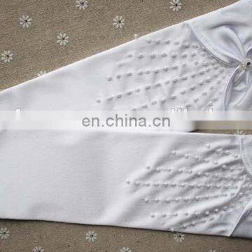 2014 Fashion Newest Elegant Bows With Star Beaded Fingerless Satin Wedding Hand Gloves,Wholesale Pearl Beaded Bridal Gloves photo-2