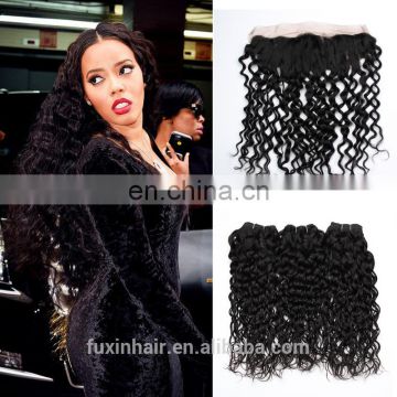 raw indian hair frontal pre plucked 13*4 ear to ear illusion lace frontal with bundles