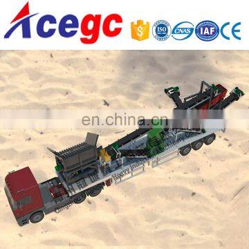 China portable crushing plant,mobile car crusher station machine for construction use