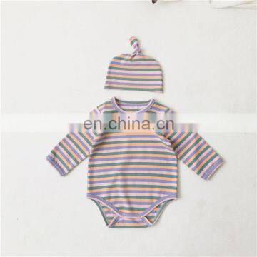 Wholesale Newborn Baby Clothes Baby Girls Boys Rainbow Strip Romper Clothes photo-6