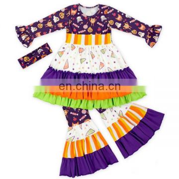 Wholesale fashion Halloween party set  boutique  pumpkin outfit halloween outfit