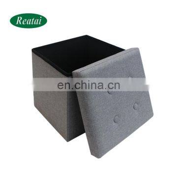 High Quality Modern Fabric Soft Round Velvet Living Leather Stool Folding Bed Sofa Bench Storage Ottoman Design photo-3