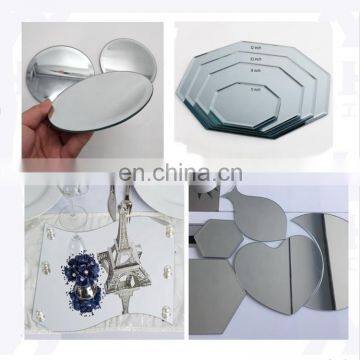 China Factory Direct Supplier Round Square Multi Shaped Mirror Candle Plate