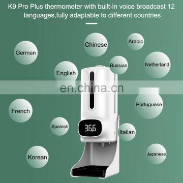 Body Temperature Measuring Sensor Automatic Alcohol Gel Liquid Hand Sanitizer Dispenser Termometro y Dispensador Automatico Gel