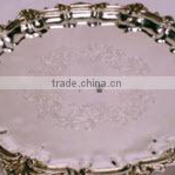 Brass Beautiful Round Charger Plate and Trays With Silver Finish For Home Decor