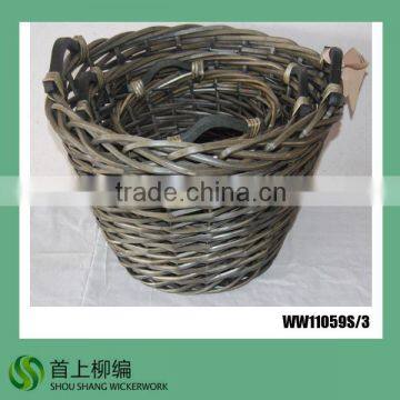 grey willow trash basket