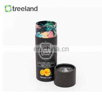 Custom Cylinder Paper Tube for CBD Oil Packaging Premium Eco Friendly Round Gift Box Recycled 3-piece Telescoping Tube