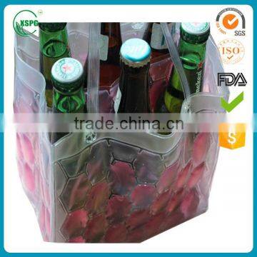 Practical pvc plastic packaging beverage bag for 6 bottle