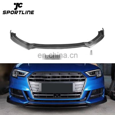 Facelift S3 Carbon Fiber Front Valance Kit for Audi S3 8V A3 SLINE Sedan 17-18