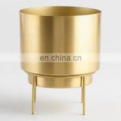 gold plated planter with stand