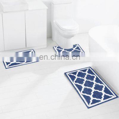 Microfiber luxury bath mat set hotel 3pieces bathroom mat sets