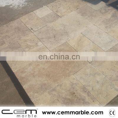 Premium Quality Wholesale Latte Silver Travertine Tumbled Tile Filled and Honed Made in Turkey CEM-T-18 photo-2