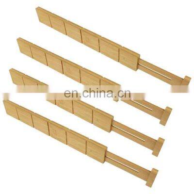 Bamboo wooden adjustable custom drawers organizers dividers expandable utensil organizer separators for kitchen