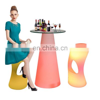 plastic furniture sets /Waterproof outdoor party/event illuminated holiday lighting chair furniture bar counter chairs