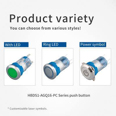 Ip67 16mm Plastic Red 24v 1NO1NC Led Push Button Switch Momentary Special for Medical Treatment photo-2