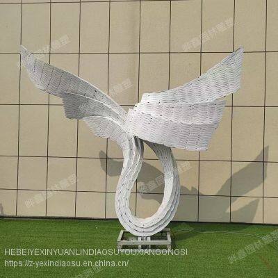 Stainless steel sculpture Stainless steel wings sculpture park square landscape sculpture supports customization