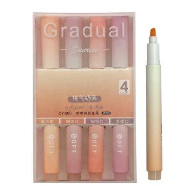 Manufacturing oem nontoxic 6 8 12color felt tip bible highlighter markers kawaii text marker pens set