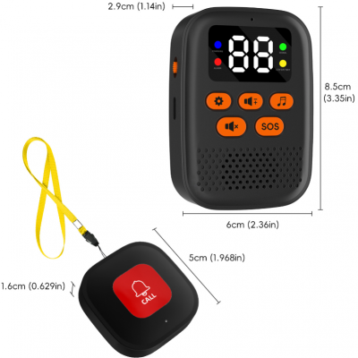 Wireless emergency call system, digital display caller, flashing vibration doorbell, convenient emergency caller, one by one