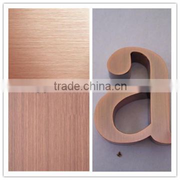 Colored Bronze Stainless Steel Sheet For Metal Words