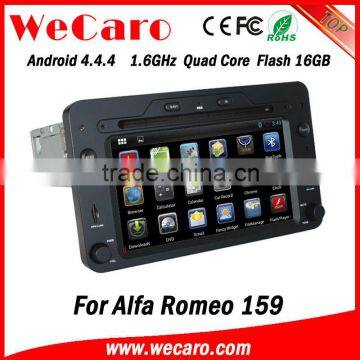 Wecaro Android 4.4.4 Touch screen in dash car dvd player radio with gps navigation for alfa romeo 159