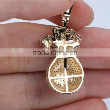 OEM/ODM Hip Hop 10k Gold Micro Setting Real Cheap Diamond Pendant Jewerly photo-3