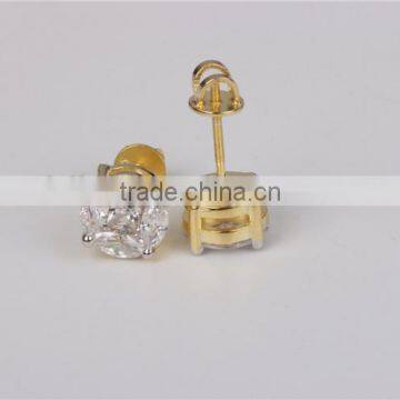 Hot Direct Sale Fashion White Zircon 925 Silver Single Stone Earring Designs photo-4