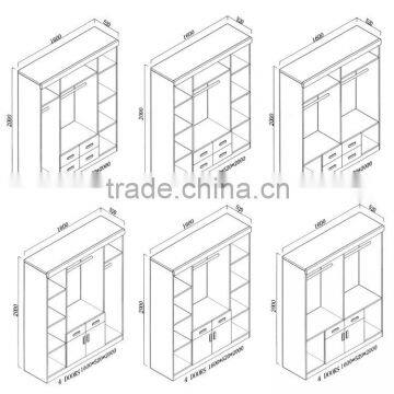 Bedroom Furniture Armoire RB5343 Three Doors Wardrobe Light Beech Color With Mirror Garderobe photo-4