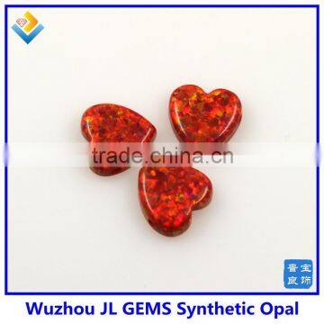 High Quality Synthetic OP45 Heart Cabochon Shape Opal For Fashion Jewelry