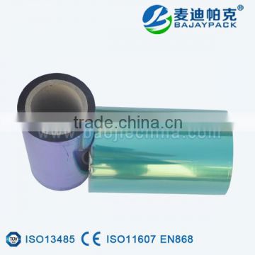 Blue and Green Medical Transparent CPP/PET Plastic Film