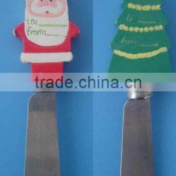 polyresin christmas tree handle Spread knife