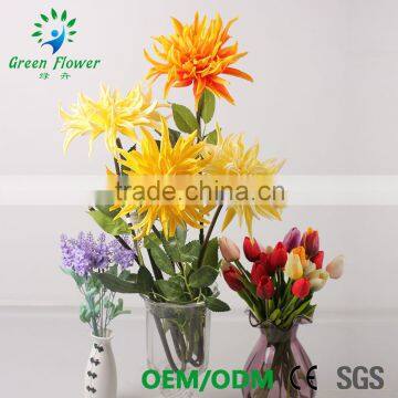 2016 Wholesale Multicolor Latex PU Artificial Flowers Dahlia Real Touch Bouquet Wedding Bridal Decor Display Flower photo-3