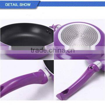 purple nonstick ceramic pressed/forged deep fry pan induction cooker used factory price